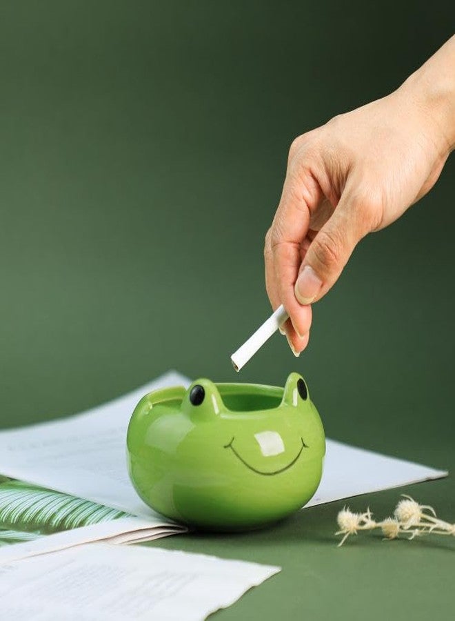 123Arts Ceramic Frog Ashtray Animal Ashtray Flowerpot Home Decor - Image 5